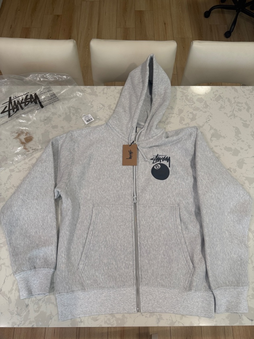 Stussy 8 Ball Zip Up Hoodie NWT